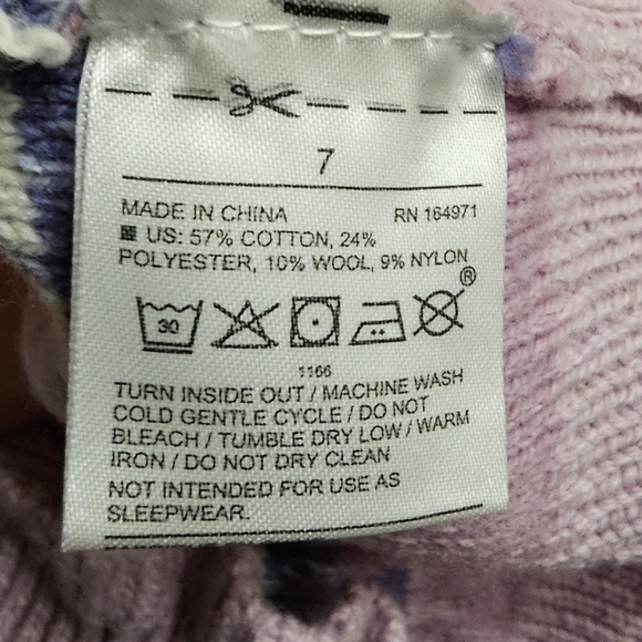 Janie And Jack Cream And Sugar Fair Isle Heart Ruffle Sweater Size 7 - Picture 4 of 10